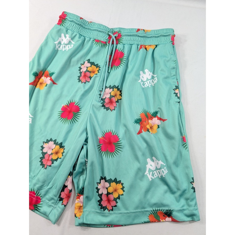 Kappa Shorts Mens Medium Multi Floral Heavy Meah Drawstring Tropical Pockets